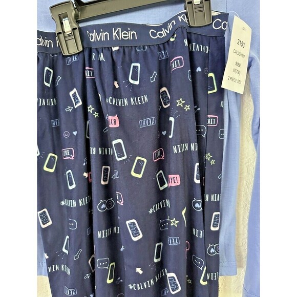 Calvin Klein Big Girls Pajama Set 2-Pieces  soft and cozy Blue size M 7/8 - Picture 2 of 9